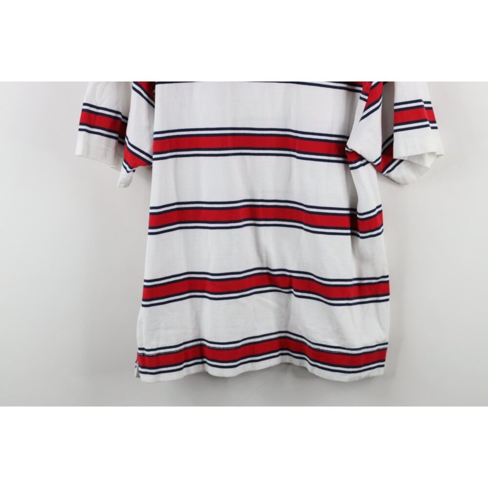 Vintage 90s Tommy Hilfiger Mens Medium Striped Color Block Rugby Polo Shirt - Picture 14 of 14